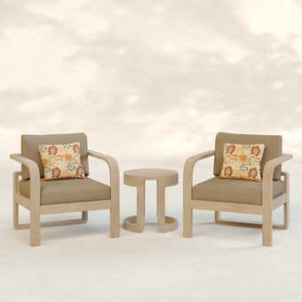 Evelyn Solid Wood Club Chair Set