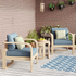 Evelyn Solid Wood Club Chair Set