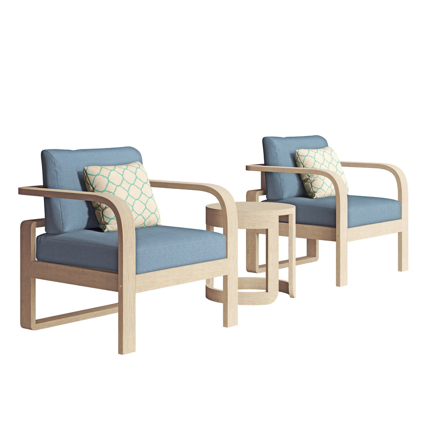 Evelyn Solid Wood Club Chair Set