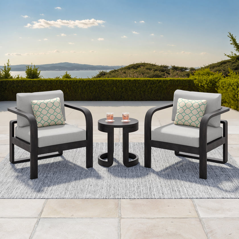 Evelyn Solid Wood Club Chair Set