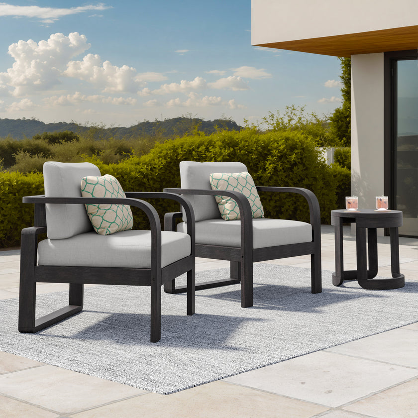 Evelyn Solid Wood Club Chair Set