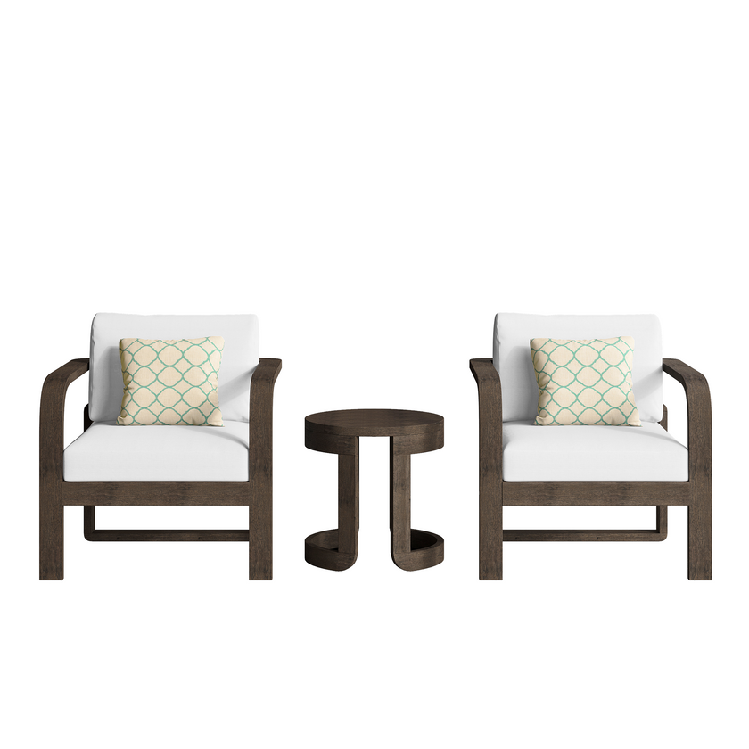 Evelyn Solid Wood Club Chair Set