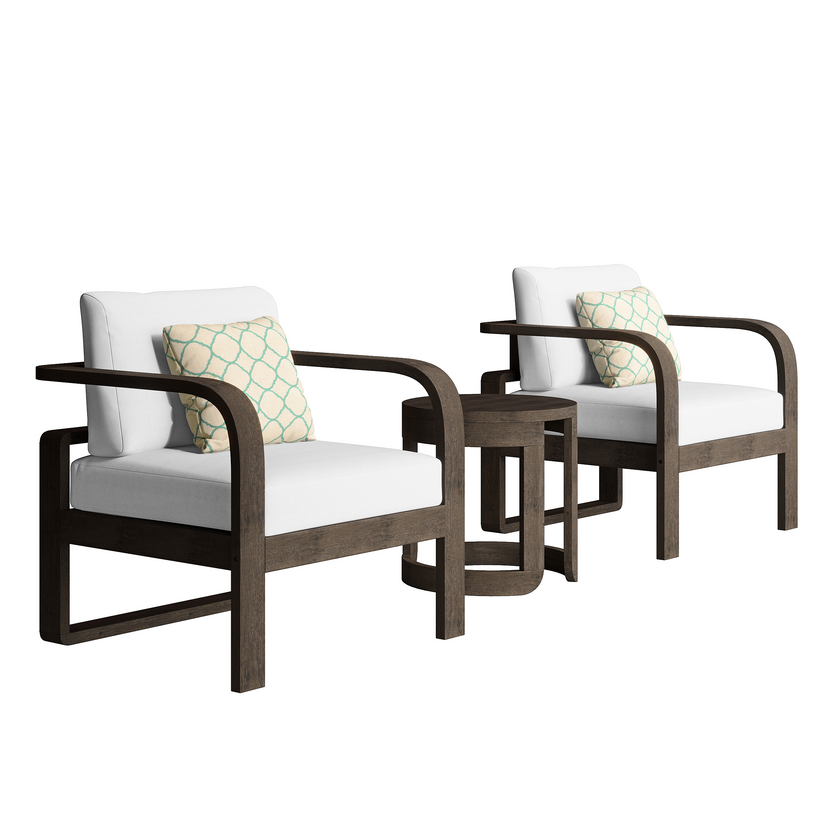 Evelyn Solid Wood Club Chair Set