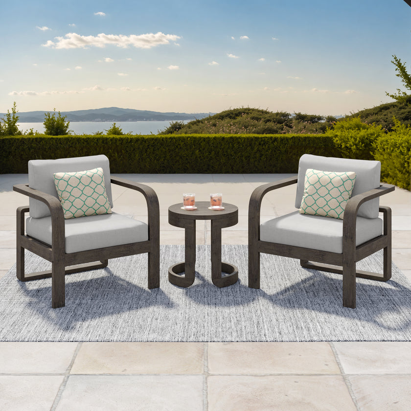 Evelyn Solid Wood Club Chair Set