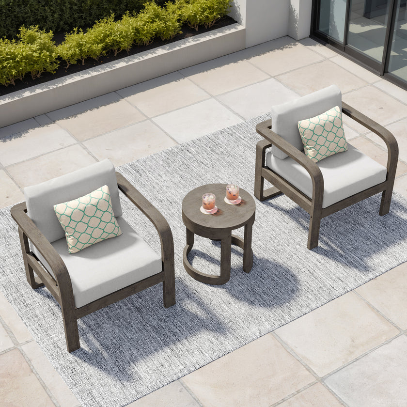 Evelyn Solid Wood Club Chair Set