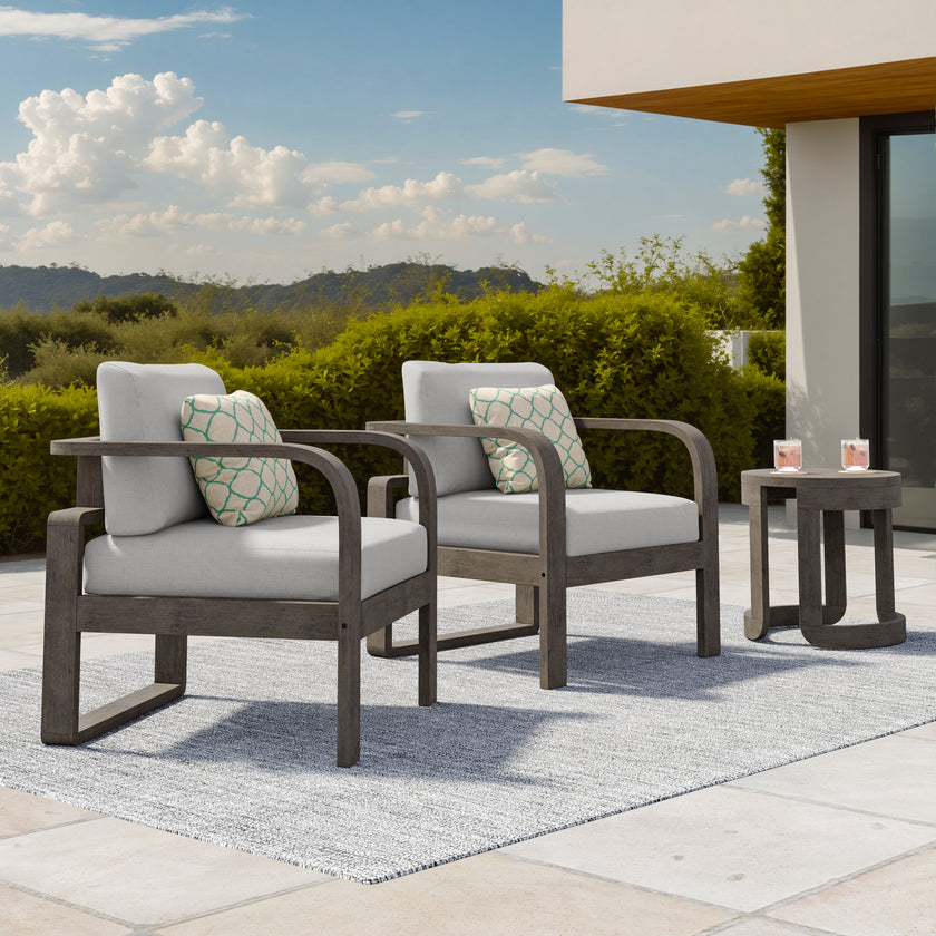 Evelyn Solid Wood Club Chair Set