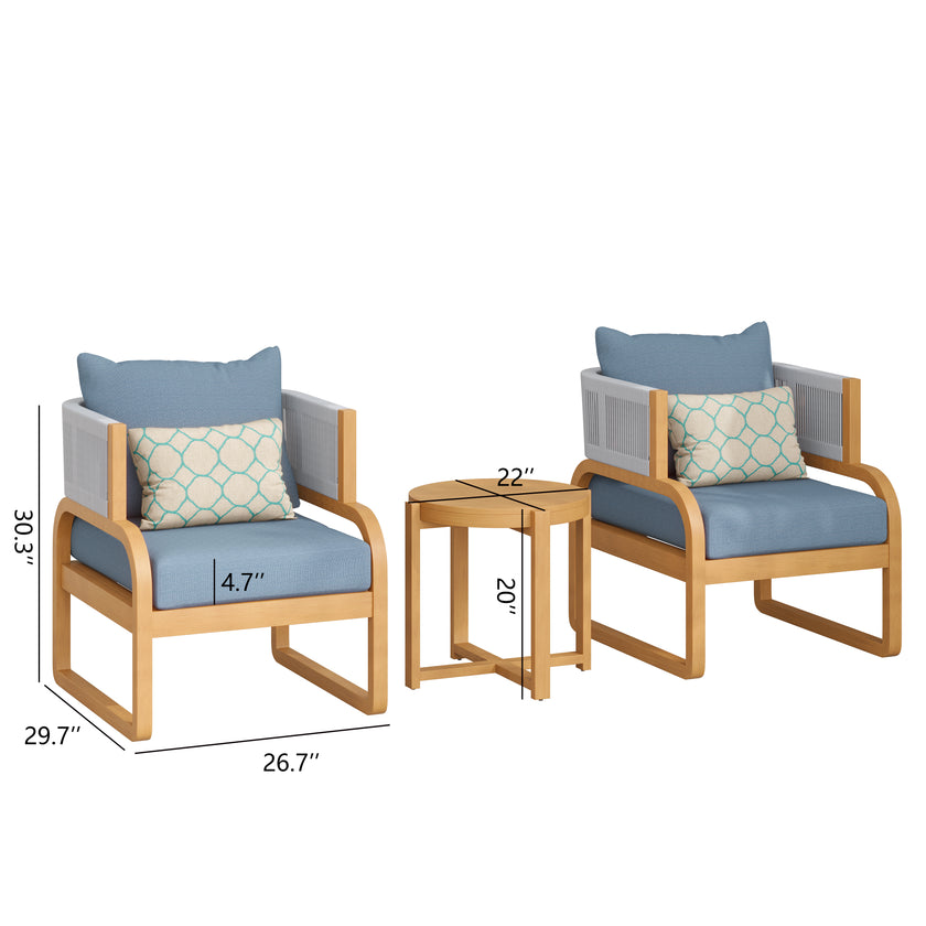 Jasper Solid Wood Club Chair Set