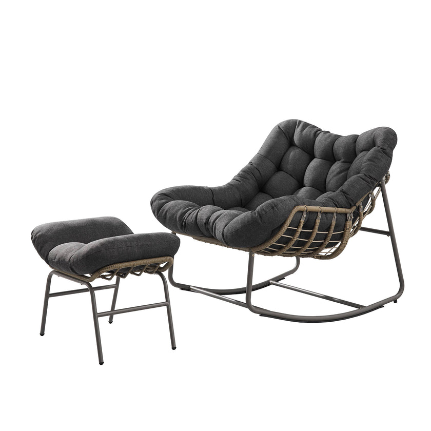 Outdoor Lounge Chair with Ottoman