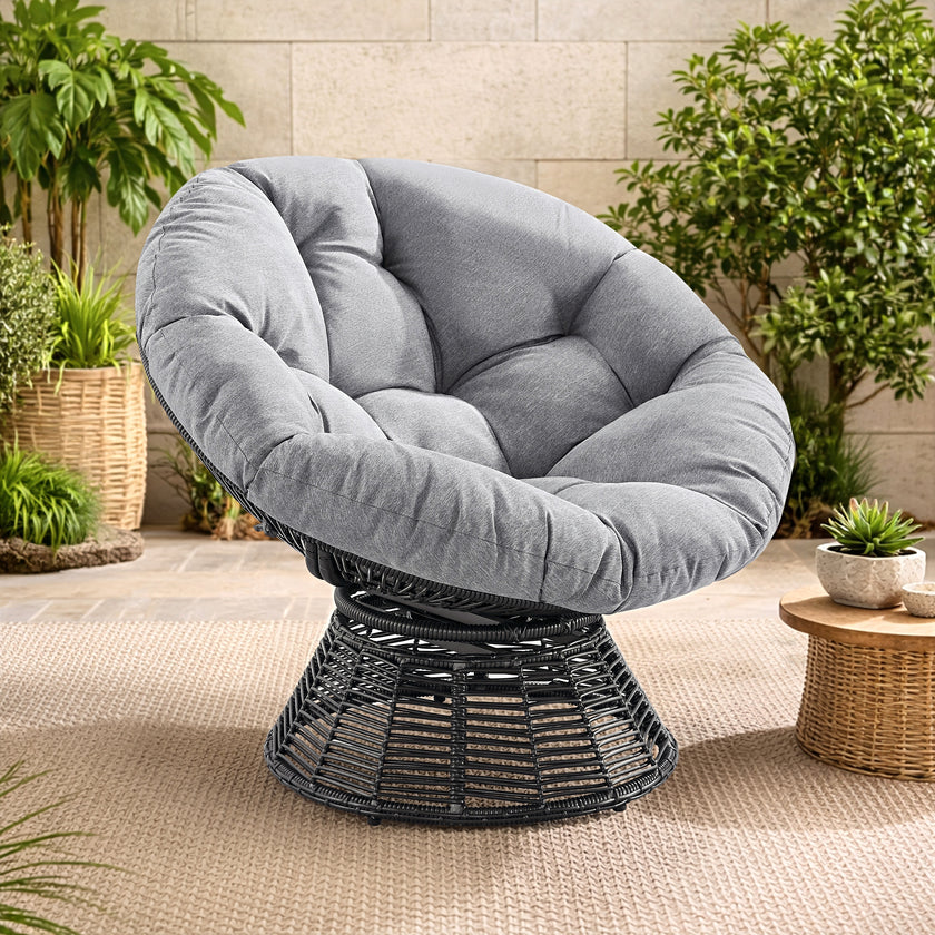 Plush Swivel Patio Chair