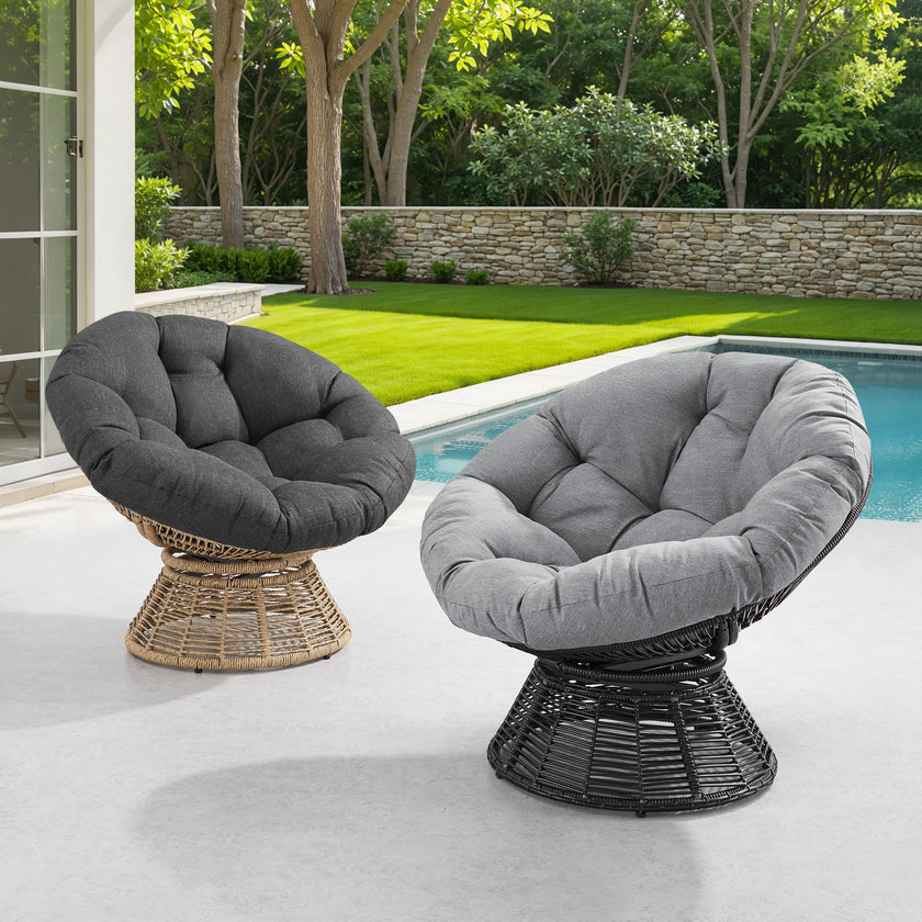 Plush Swivel Patio Chair