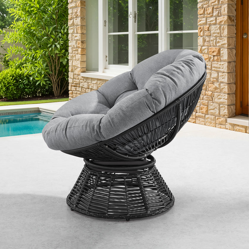 Plush Swivel Patio Chair