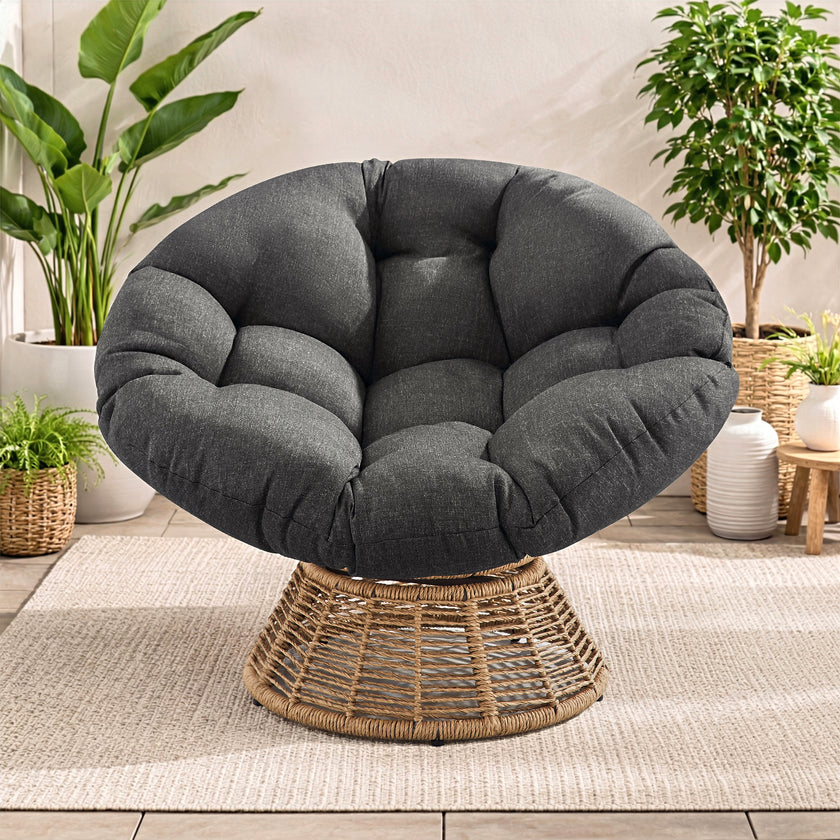 Plush Swivel Patio Chair