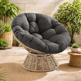 Plush Swivel Patio Chair