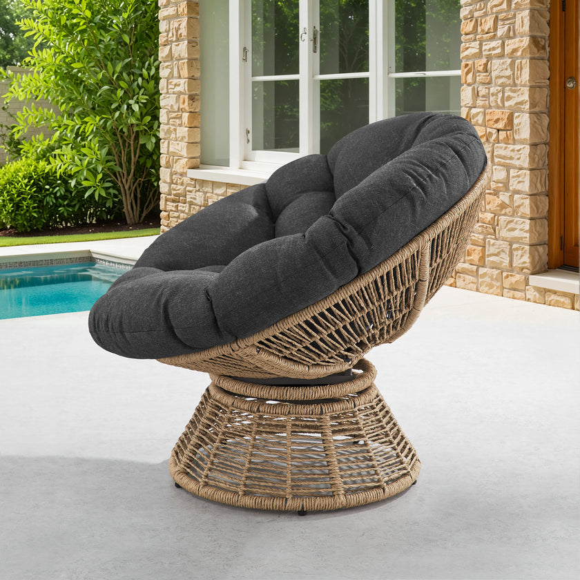 Plush Swivel Patio Chair