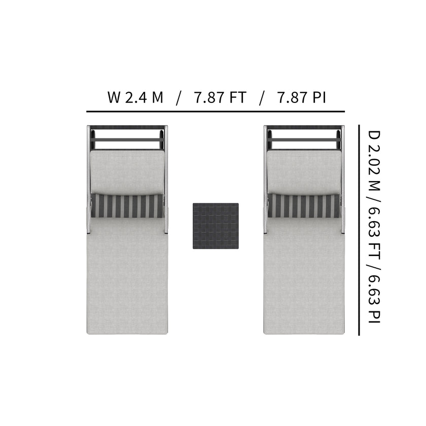 Soho Wide-Wicker Lounger Set