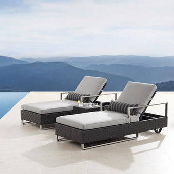 Monaco Wide-Wicker Lounger Set