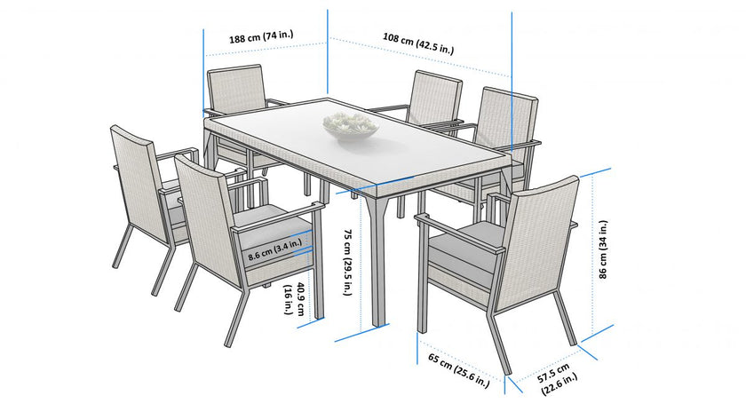 Santorini 7pc Dining Set