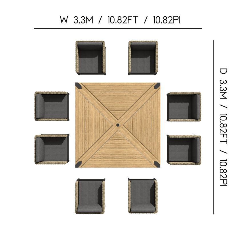 Aberdeen 9pc Bar-Height Dining Set