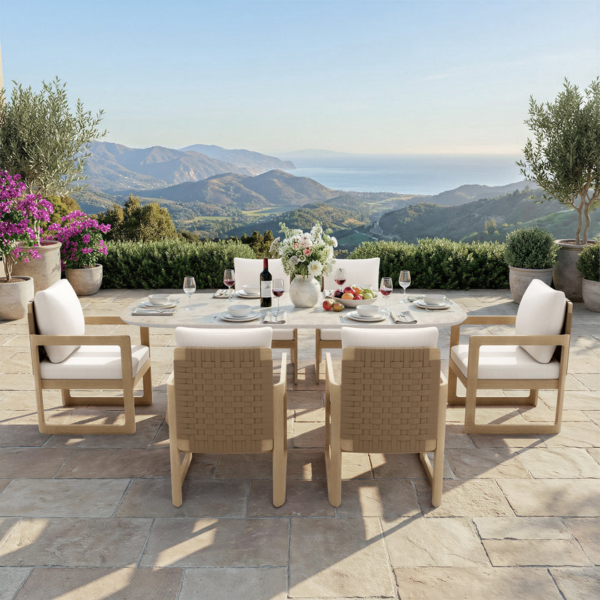 Sicily 7pc Outdoor Patio Dining Set