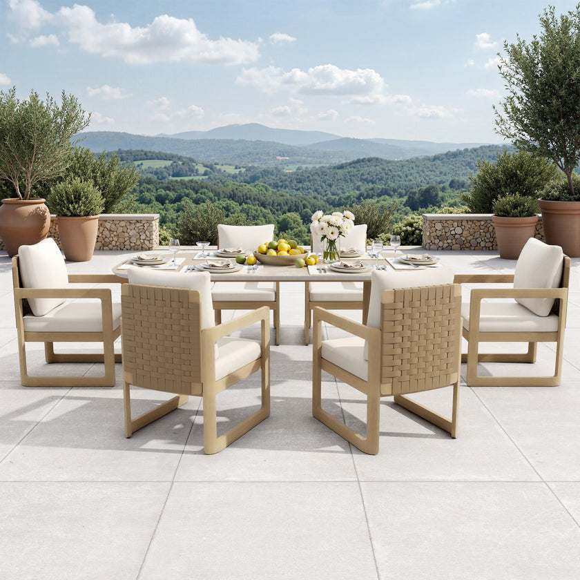 Sicily 7pc Outdoor Patio Dining Set