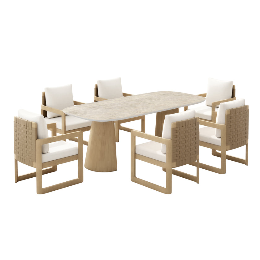 Sicily 7pc Outdoor Patio Dining Set