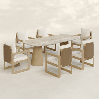 Sicily 7pc Outdoor Patio Dining Set
