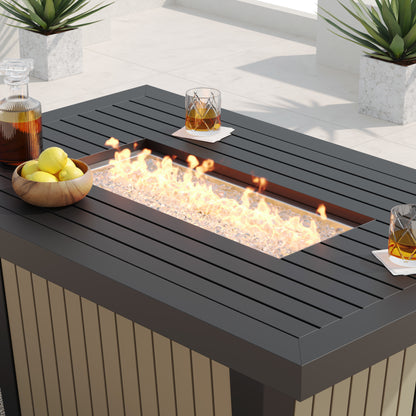 Soho Aluminum Propane Outdoor Fire Pit Table with Lid
