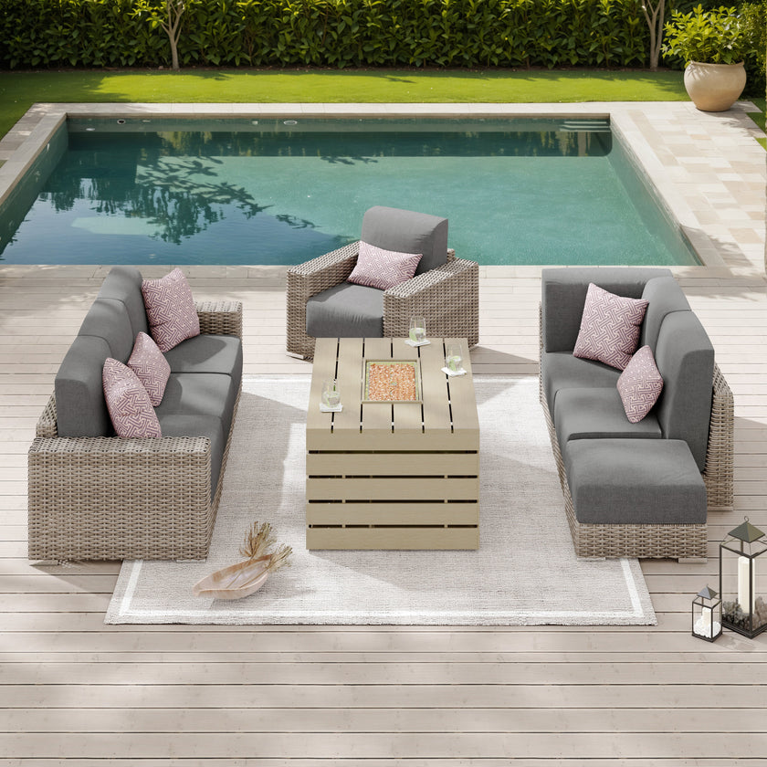 Eden Low-Seating Conversation Set with Fire Table