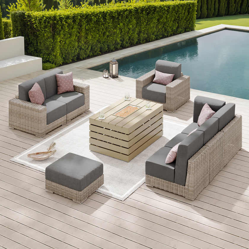 Eden Low-Seating Conversation Set with Fire Table