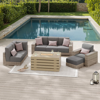 Eden Low-Seating Conversation Set with Fire Table