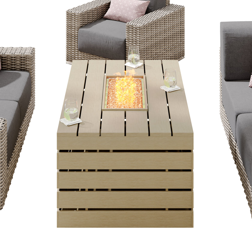Eden Low-Seating Conversation Set with Fire Table