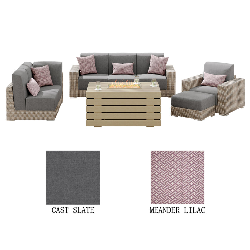 Eden Low-Seating Conversation Set with Fire Table
