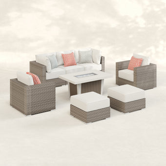 Highland 8pc Large Coversation Set with Fire Table