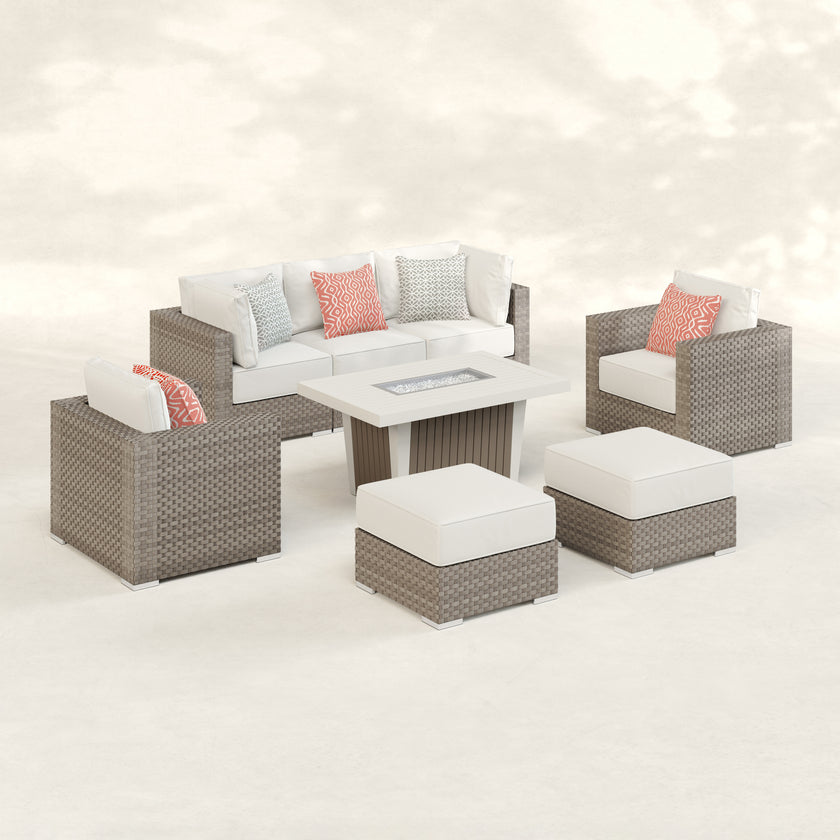 Highland 8pc Large Coversation Set with Fire Table
