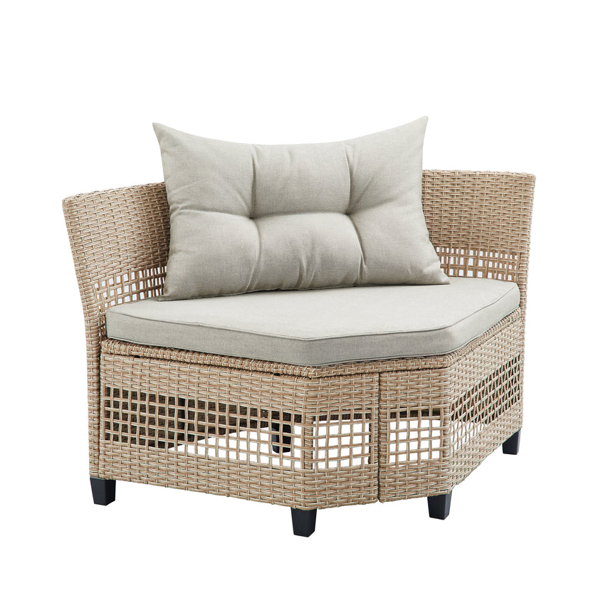 3-Person Wicker Sectional Seating Set
