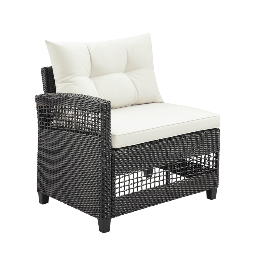 3-Person Wicker Sectional Seating Set