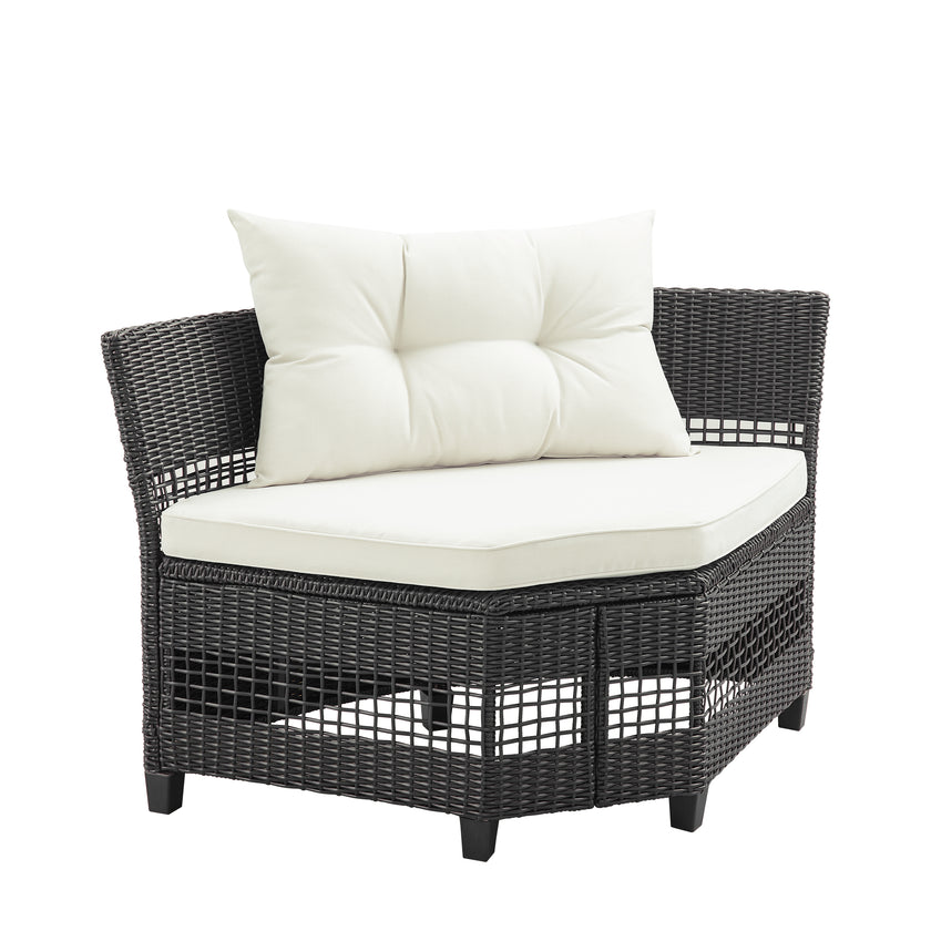3-Person Wicker Sectional Seating Set