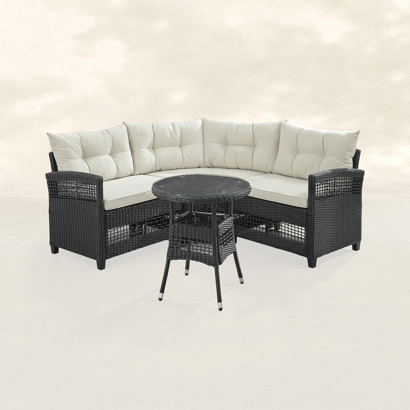 Curve-around Wicker Seating Set