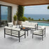 7-Person Steel Seating Set with Cushions