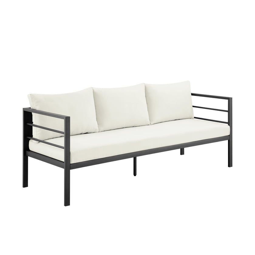 7-Person Steel Seating Set with Cushions