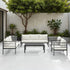 7-Person Steel Seating Set with Cushions