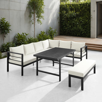 8 - Person Steel Sectional Seating Set with Cushions