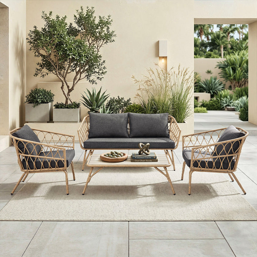 Georgia 4-Seater Wicker Set
