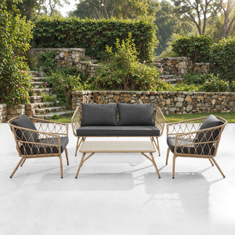 4-Person Wicker Seating Set