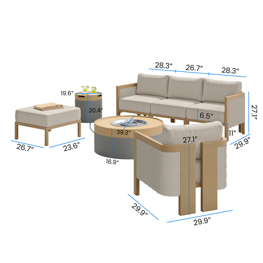 Caroline 6pc Seating Set