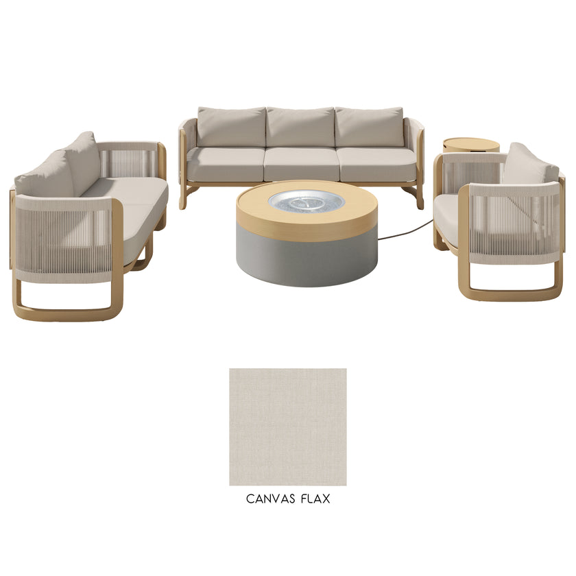 Mila 7pc Conversation Set with Fire Table