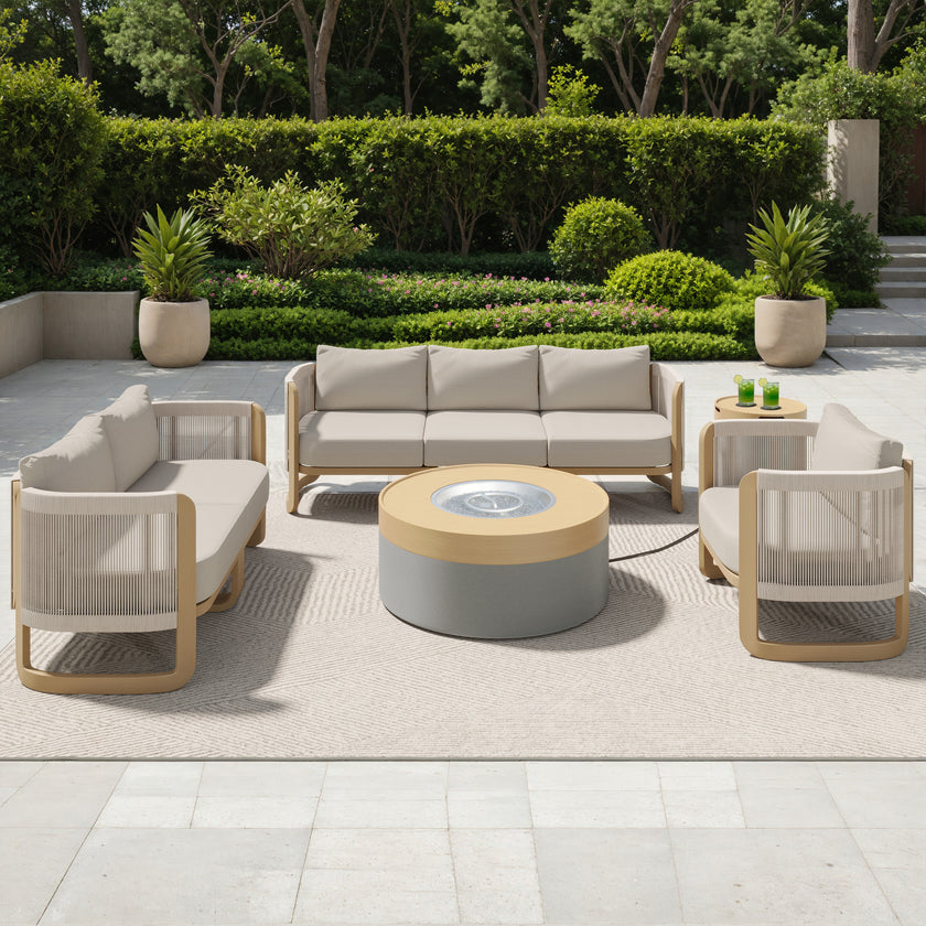 Mila 7pc Conversation Set with Fire Table