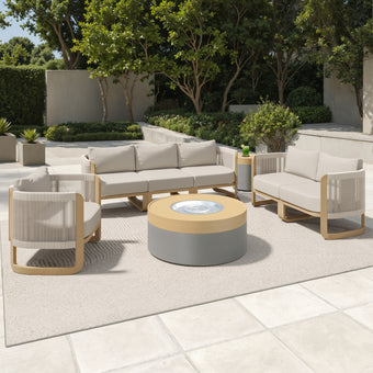 Mila 7pc Conversation Set with Fire Table