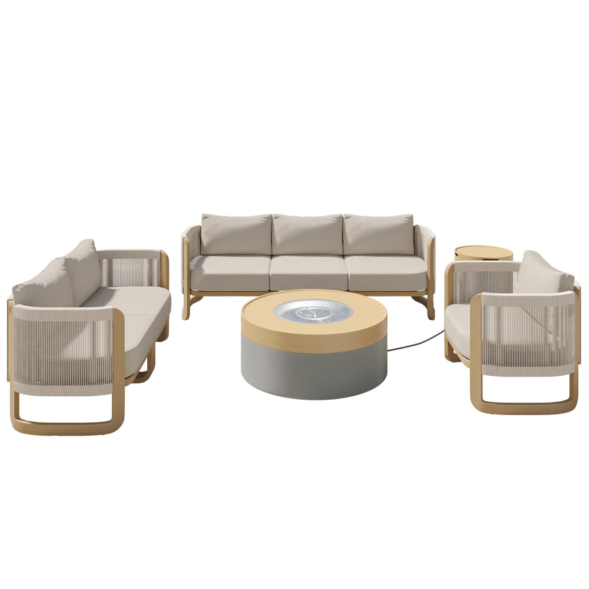 Mila 7pc Conversation Set with Fire Table