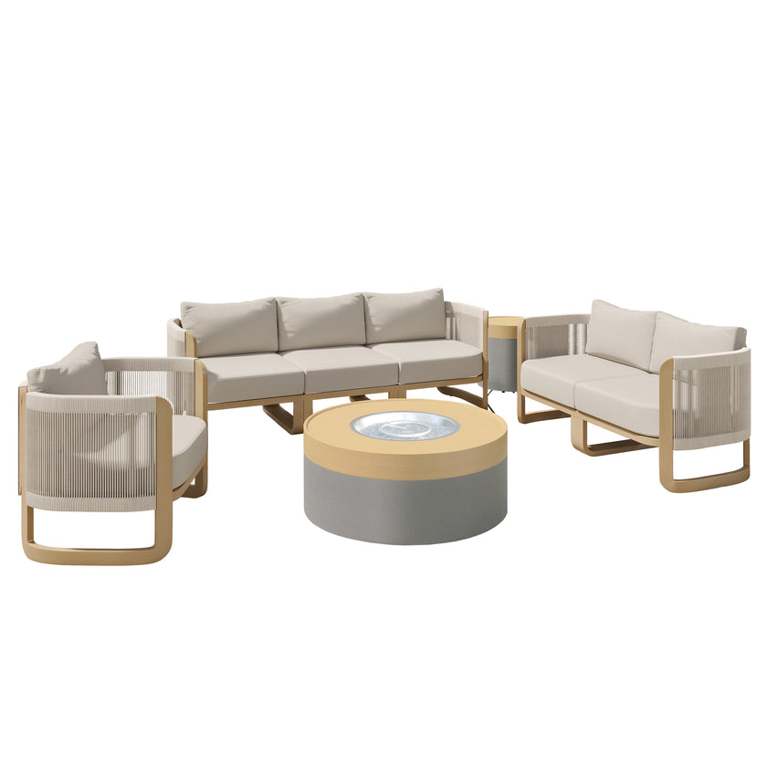 Mila 7pc Conversation Set with Fire Table